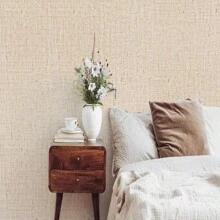 1 Roll Beige Removable Self-Adhesive Linen Textured Wallpaper, Peel-And-Stick, Simple Natural Embossed Paper, Ideal For Accent Wall Decoration In Living Room, Bedroom, Renovation And Decoration, Multiple Length Options,Renovation Stickers Peel Wall Panels,Wall Paper, Wallpapers,Spring Decoration Items Refresh Your Home,Rama Decoration Stickers Wall Stickers Room Decor Wall Sticker - Linen Texture-beige - View 8