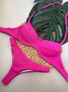 Women Bikini Sets - Hot Pink - View 2