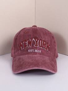 1pc Unisex Outdoor Embroidered "New York" Adjustable Baseball Cap, Sun Protection, Casual, Suitable For Spring/Fall Travel, Beach, Suitable For Men & Women, Y2K Style