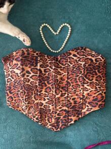 Corselet Alfaiataria Com Bojo e Amarração Atrás 2025 - Onça - Visão 3