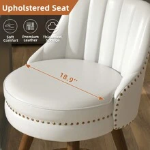 24" Counter Height Bar Stools, Set Of 4 PU Leather Bar Stools With Backs, Swivel Counter Stools With Wooden Legs For Kitchen, Dining Room, Bar