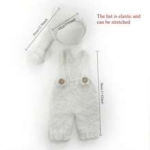 Newborn Photography Outfits Wool Baby Romper With Cap Mohair Pants Jumpsuit Overalls Crochet Hat Baby Boy Girl Outfit Baby Photo Clothing Baby Shower Easter Gift Things For Girls/Boys - Multicolor - View 2