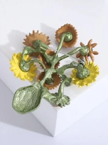 Spille in stile elegante con smalto a tema Van Gogh e girasole, accessori gioiello adatti come regalo per donne, unisex, ufficio, feste, amici, San Valentino, mamma, festa della mamma