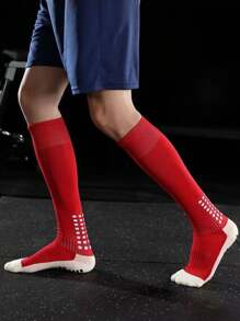 1 Pair Of Long Football Socks With Anti Slip Silicone Over Knee Towel Bottom, Men's Sports Football Socks, Men's And Women's Over Knee Long Tube Glue Non Slip Socks, Medium Tube High Tube Training Socks, Wear-Resistant And Sweat Absorbing Training Socks, Competition Ball Sockson Slip Socks, Medium And High Tube Training Socks, Wear-Resistant And Sweat Absorbing Training Socks, Competition Ball Socks - Multicolor - View 5