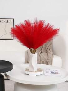 10/20/30pcs Artificial Pampas Grass, Boho Decor Pampas Reed, Vase Filler Modern Home Decor Fake Plants, Wedding Decor, Garden Decor, Autumn Decor, Room Decor - Red - View 6