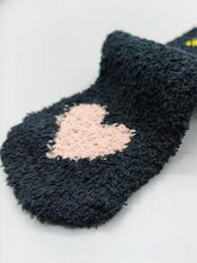 5 pares de calcetines de mujer de felpa coral con media planta con diseño de garra de gato, cálidos y acogedores, para otoño/invierno