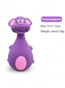 1pc Bite-Resistant Squeaky Latex Dog Toy - Adorable Cartoon Puppy Chew Toy, Essential Pet Amusement! Cartoon Style, Multicolor, Bone Shape, Details, Squeaking Function, Great For Daily Play/Training/Holiday Celebration