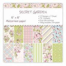 12pcs 6*6inch Spring Inspired Series DIY Scrapbooking Background Papers, Non-Adhesive, Craft Cutting Papers With Single-Sided Printing, Easy To Cut