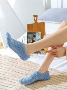 1/3/6 Paar flauschige rutschfeste Socken, weiche & gemütliche Haushaltsocken, atmungsaktive Kurzsocken, Damen Füßlinge