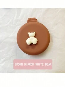 Cute Folding Air Cushion Hair Brush With Mirror, Portable Mini Compact Massage Brush For Women