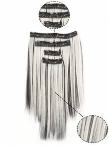 Synthetic Fiber High Temperature Silk Clip To Increase Hair Volume Extension Length Daily Wear - Multicolor - View 3