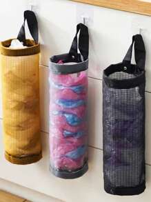 1 件壁挂式垃圾袋收纳架、塑料袋架、厨房袋子收集架、无需钻孔悬挂式杂货袋收纳架 - 彩色 - 查看 7