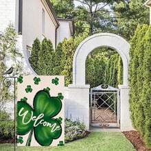 St. Patrick's Day Garden Flag Double Sided Shamrock 12 X 18 Inch - St. Patrick's Day Home Garden Decor