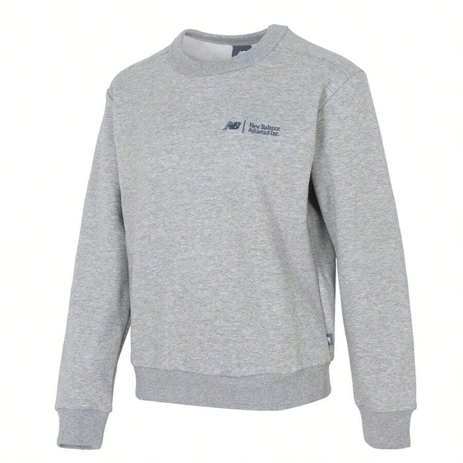 New Balance Fashionable Thermal Lined Sweatshirt, Comfortable For Fitness Training & Running, Casual Pullover, AWT44314-GHM