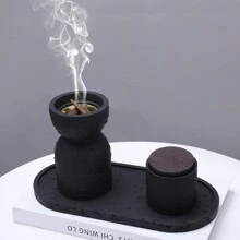 Quemador de incienso de resina de piedra ágata a rayas simple