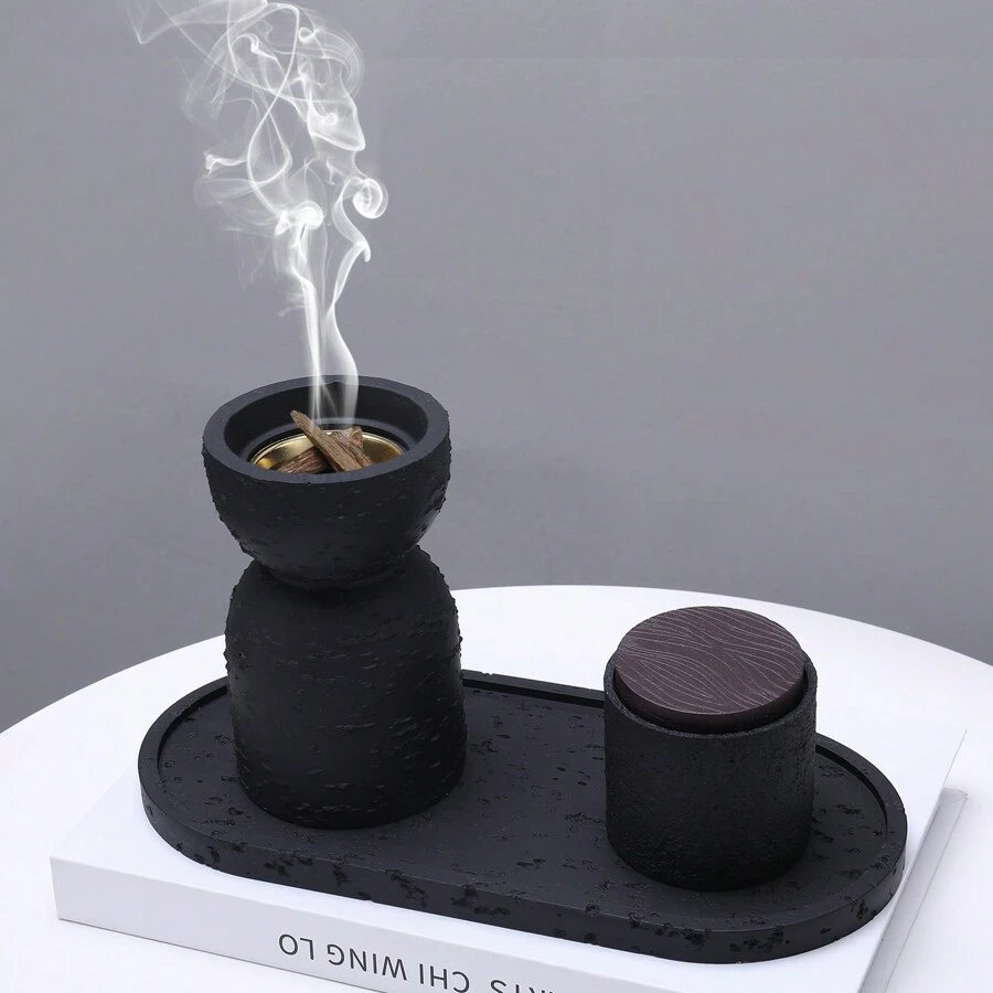 Quemador de incienso de resina de piedra ágata a rayas simple