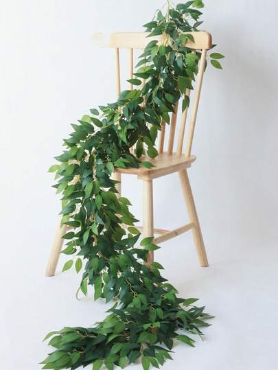 1pc Artificial Vines Garland Faux Vine Green Leaves Garland Decoration Fake Plants Greenery For Table Centerpieces Home Room Wall Wedding Arch Decor Rama Decoration