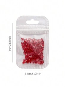 100PCS Cherry Red Bow Heart Rose Flower Nail Charms Dark Red Tie Valentine's Day Nail Parts Supplies For DIY Women's Nail Salon Design Decoration Nails