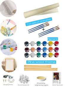 Set foto pictură digitală în ulei personalizată, decorare casă nuntă, diverse dimensiuni, lucrat manual, Crăciun, Ziua Îndrăgostiților, cadou de ziua de naștere, cadou de Ziua Îndrăgostiților, set complet de 24 de culori cu ramă, 2 seturi de pensule gratuite, decorare casă, artă, hobby (vă rugăm să furnizați fotografii clare), multifuncțional, durabil, ornamental, reutilizabil, rafinat, elegant, de înaltă calitate, colorat, modern, personalizat, unic, reîmprospătare casă
