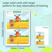1 Set Educational Drawing Game - Find The Difference Concentration Training Cards, Erasable Paper Material, Progressive Difficulty Levels, Enhances Observation Skills, The Perfect Choice For New Year, Easter, Birthday Gifts, And Small Party Gifts