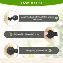 50/100pcs Round Thickened Plastic Shade Cloth Clips - Shade Cloth Accessories For Sun Shade Net, Anti Bird Netting, Garden Netting, And Shade Fabric Fixing - Durable And Easy To Use - Black - View 7