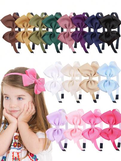 1pc/Set Cute Bow Headband For Toddlers & Kids, Girls Hair Accessories Suitable For Styling, Party And Daily Wear
