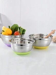 5pcs Stainless Steel Mixing Bowls - Heavy Duty, Dishwasher Safe, Airtight Lids, Outdoor Safe, Perfect For Kitchen Baking, Serving And Storage - Durable, Easy To Clean, Space Saving Design