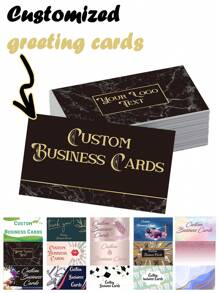 200/500/1000pcs Custom Business Cards With Logo Text, Personalized Business Cards Customizable Customized Double-Sided Printing Waterproof Business Loyalty Cards, 300gsm Coated Paper Ornamental, Reusable, Modern, Colorful, Cute, Vintage, Cartoon, Kawaii, Custom, Personalized, Unique, Customized, Workers, Clients, Students, For Business/Work/Office, For School - Style 1 - View 1