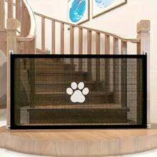 1PC Expandable Pet Gate Plus - Durable PE Mesh Gate For Indoor Outdoor Use, Adjustable, Portable, Easy Install, Stair Barrier For Pets, Versatile, And Space-Saving Design