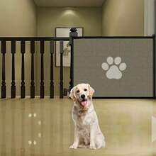 1PC Expandable Pet Gate Plus - Durable PE Mesh Gate For Indoor Outdoor Use, Adjustable, Portable, Easy Install, Stair Barrier For Pets, Versatile, And Space-Saving Design