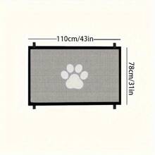 1PC Expandable Pet Gate Plus - Durable PE Mesh Gate For Indoor Outdoor Use, Adjustable, Portable, Easy Install, Stair Barrier For Pets, Versatile, And Space-Saving Design