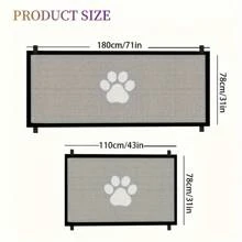 1PC Expandable Pet Gate Plus - Durable PE Mesh Gate For Indoor Outdoor Use, Adjustable, Portable, Easy Install, Stair Barrier For Pets, Versatile, And Space-Saving Design