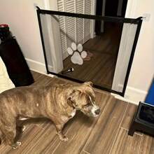 1PC Expandable Pet Gate Plus - Durable PE Mesh Gate For Indoor Outdoor Use, Adjustable, Portable, Easy Install, Stair Barrier For Pets, Versatile, And Space-Saving Design