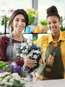 2 piezas de bolsas de regalo florales de papel impermeable, con asas, totes con cadena metálica rectangular, adecuadas para floristas, bodas, fiestas, cumpleaños