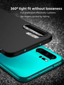 适用于华为/荣耀的手机壳 - TPU 硅胶手机壳，表面柔软 - 黑色哑光防水防震防摔防刮 - 黑色 - 查看 2