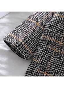 Toddler Kids Trench Coat Baby Girl Boy Lapel Double Breasted Wool Pea Coat Outwear Winter Warm Overcoat Jacket Baby Woolen Coat With Plaid Pattern Double Breasted Spring Clothing - Grey - View 7