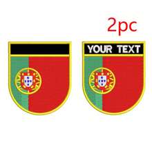 Maßgeschneiderte 2 Teile Flagge in Schildform Abzeichen Namensschild Stickerei Aufnäher für Hut, Kappe, Tasche mit Bügel- oder Klettverschluss Rückseite