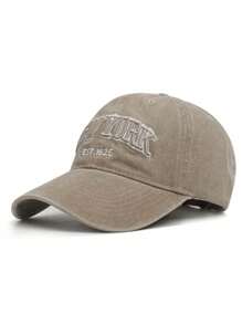 1pc Unisex Outdoor Embroidered "New York" Adjustable Baseball Cap, Sun Protection, Casual, Suitable For Spring/Fall Travel, Beach, Suitable For Men & Women, Y2K Style