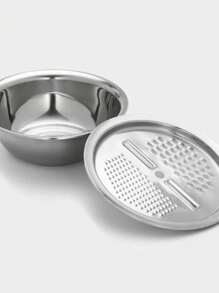 4 In 1 Kit Grater Slicer Stainless Steel Bowl Salad Bowl 4 Stainless Steel Blades 2 In 1 26cm - Bạc - Xem 11