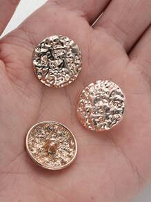 Set de 6/12 botones metálicos redondos con textura de piedra convexa, botones decorativos versátiles para abrigos, suéteres, chaquetas informales, zapatos, sombreros, manualidades DIY