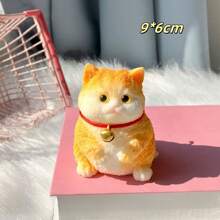 1pc (Suggest Kneading And Squeezing With Bag To Avoid Dirty Hands) Cute Orange Cat Hand-Drawn Squishy Toy, Adorable Design, Stress Relief Anytime Anywhere, Multifunctional Decor For Desk, Living Room, Office, Etc. Perfect Gift For Friends, Family Or Yourself, Add A Little Joy To Your Life, Let This Adorable Orange Cat Accompany You Every Day And Brighten Your Wonderful Moments! - Multicolor - View 10