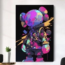 KAW Graffiti Canvas, Personalized Hip Hop Style Street Art Wall Decor, Suitable For Bedroom, Kitchen, Dining Room, Living Room, Office, And Other Home Wall Decorations - Đã đóng khung - Xem 1