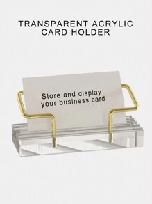 1 件亚克力 + 金属桌面名片夹，书房/办公室卡片收纳盒，名片展示架，适用于办公室和家用办公桌的明信片架 - 名片座 - 查看 12