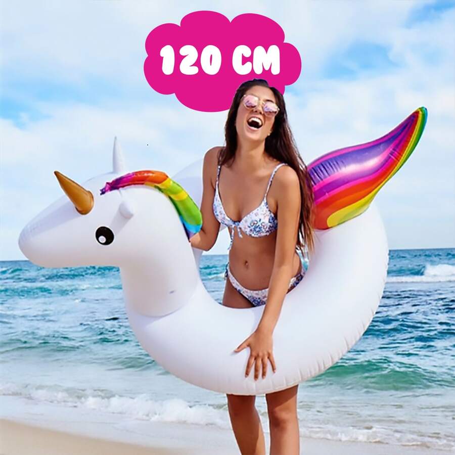 Boia Flamingo Unicornio Gigante Piscina Praia Inflável 120cm Adulto
