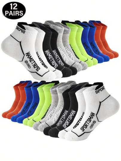 1/3/6/9/12 Paar Herren Lässig Sport Mesh atmungsaktive Sneaker Socken, feuchtigkeitsableitend