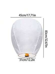 3/5/10/20个纯白许愿灯，纸灯笼/天灯，采用阻燃材料制成，写下你的愿望，放飞到天空 - 彩色 - 查看 2