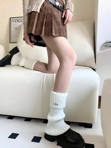 1Pair Metallic Labeled Anklets For Women's Autumn And Winter Short Boots, Sexy Y2K Leg Warmers - Multicolor - View 7