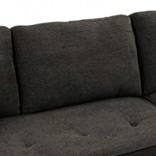 104.5" Modern L-Shape 3 Seat Reversible Sectional Couch Pull Out Sleeper Sofa With Storage Chaise And 2 Stools For Living Room Furniture Set Charcoal Grey