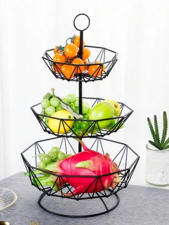 1pc 3-Tier/2-Tier Wrought Iron Standing Fruit And Snack Storage Rack Tray, Creative Home Candy And Fruit Snack Tray, Scandinavian Minimalist Style Nut Basket, Suitable For Living Room, Kitchen, Bedroom, Durable