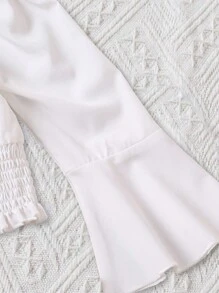 年轻女孩白色上衣和粉色裙子套装，时尚优雅的服装，非常适合春夏季节，生日礼物 - 彩色 - 查看 4